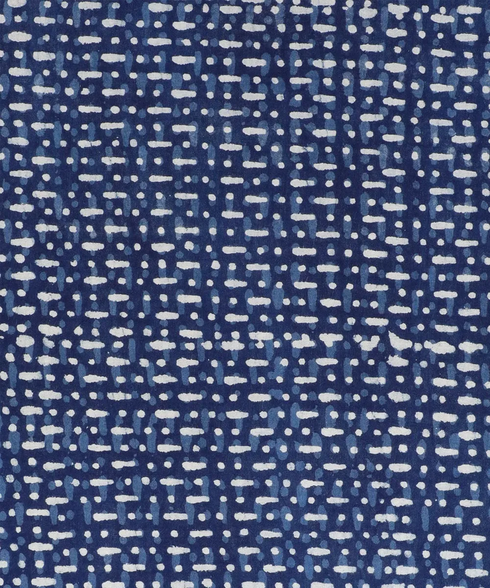 2.5m Blue indigo hand block print cotton kurta material
