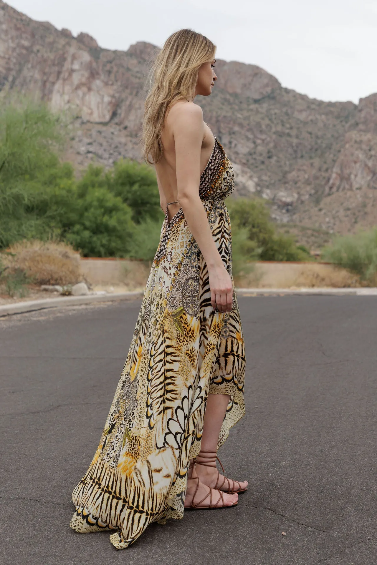 Animal Print Designer Maxi Dress