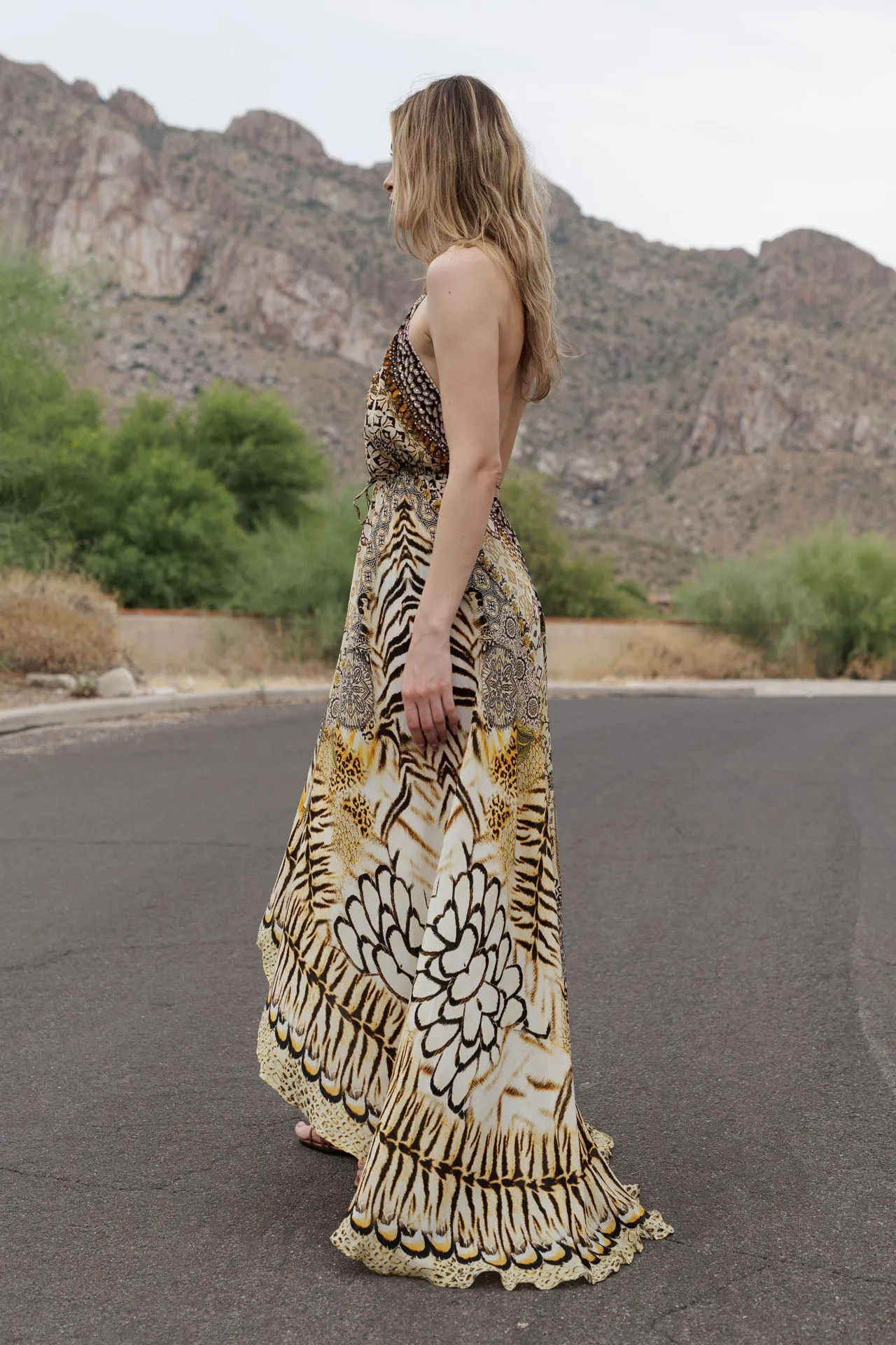 Animal Print Designer Maxi Dress