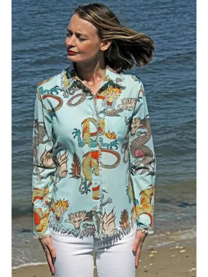 Aqua Cape Cod Dragon Blouse