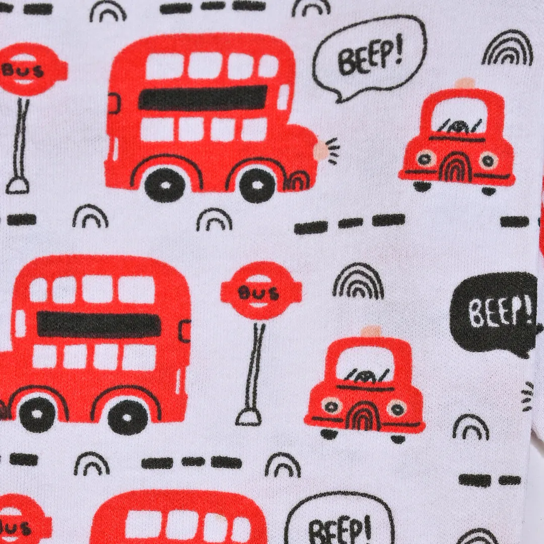 Baby Pajama Set - Red Bus Theme