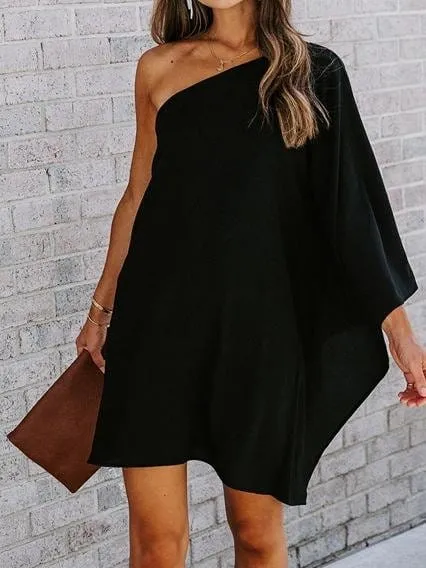 Black One-Sleeve Dress