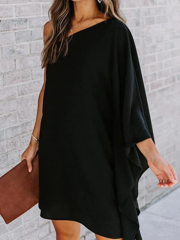 Black One-Sleeve Dress