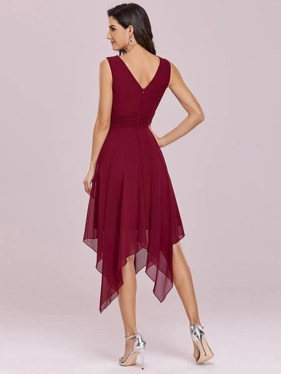Breathtaking Burgundy Chiffon Dress for Bridesmaids