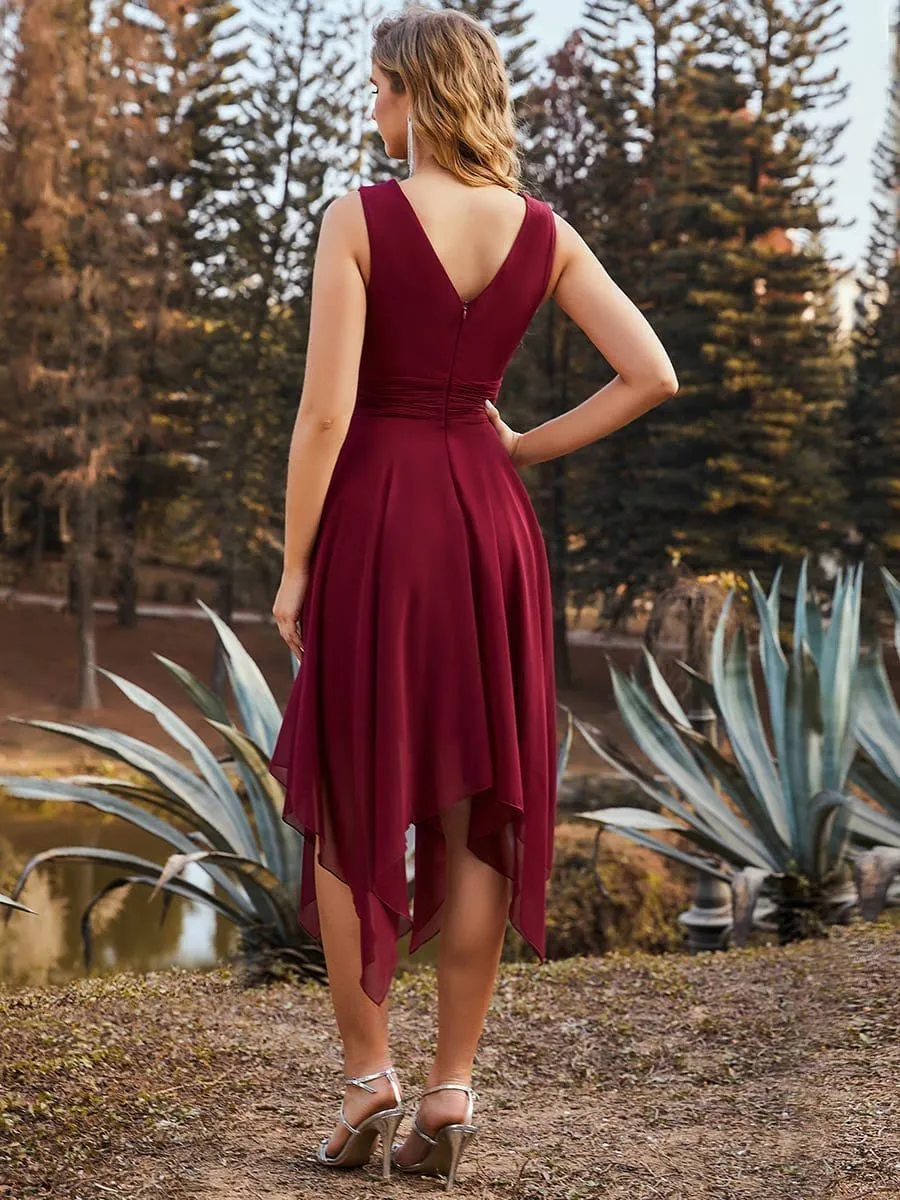 Breathtaking Burgundy Chiffon Dress for Bridesmaids