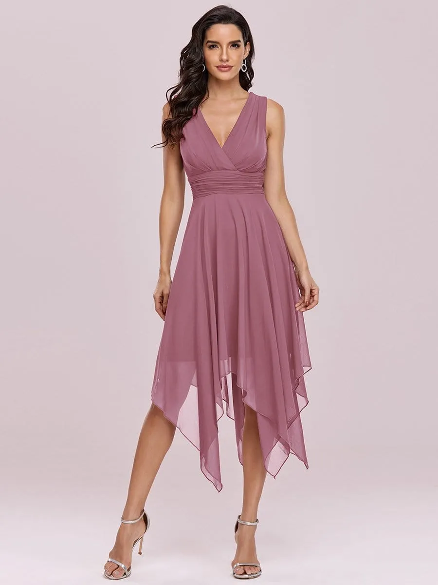 Breathtaking Burgundy Chiffon Dress for Bridesmaids