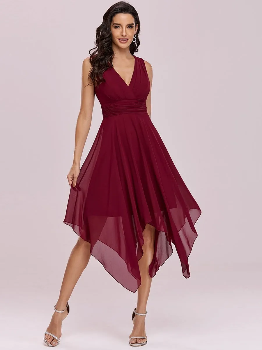 Breathtaking Burgundy Chiffon Dress for Bridesmaids