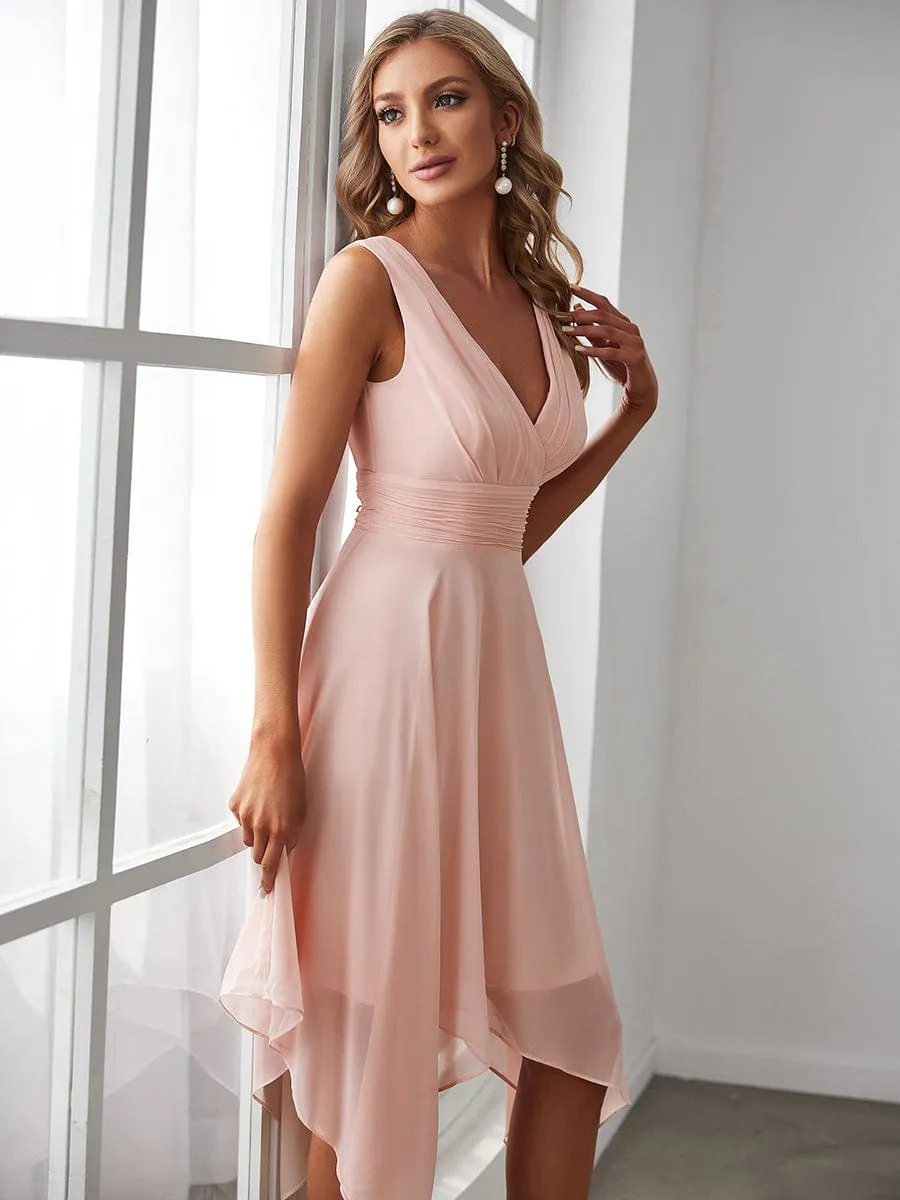 Breathtaking Burgundy Chiffon Dress for Bridesmaids