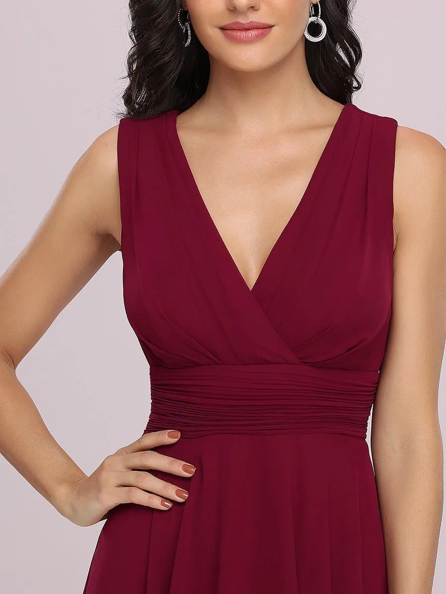 Breathtaking Burgundy Chiffon Dress for Bridesmaids