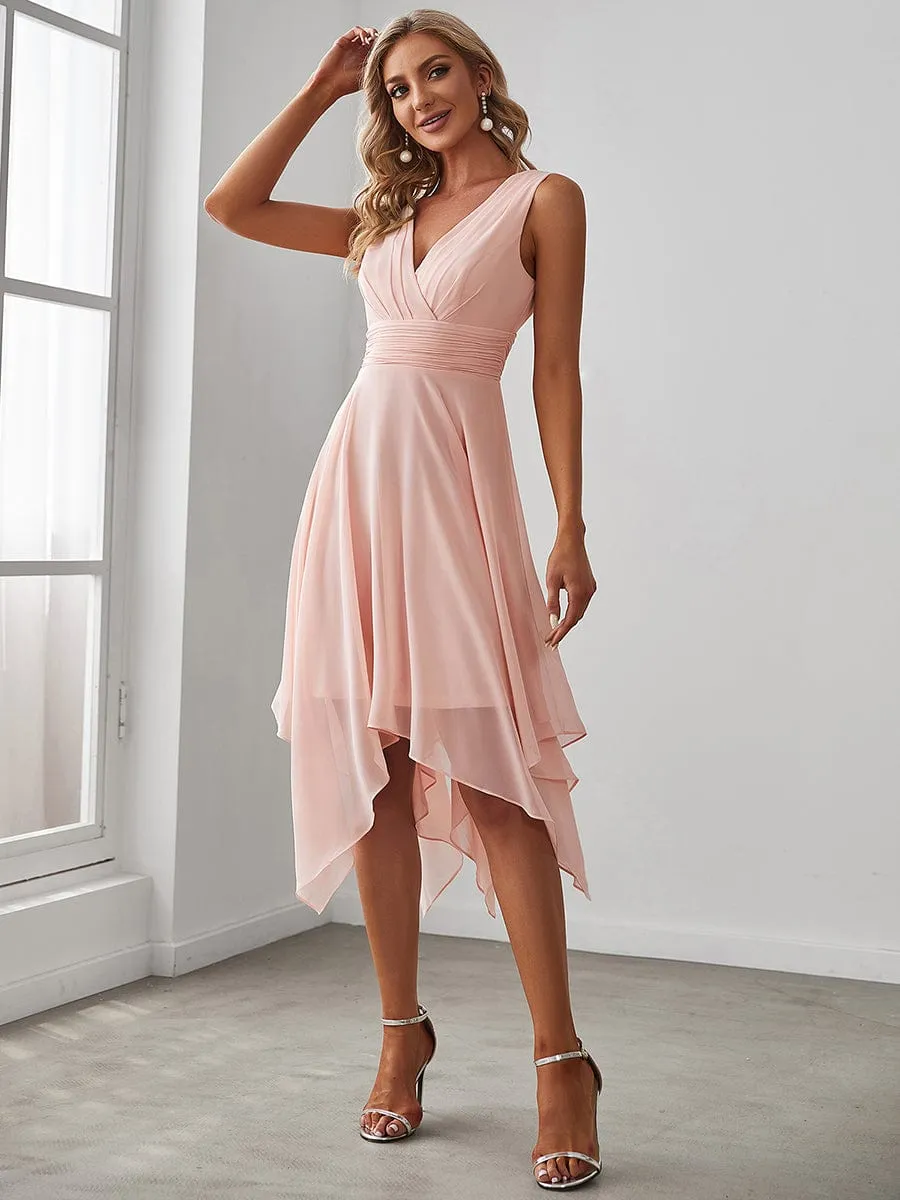Breathtaking Burgundy Chiffon Dress for Bridesmaids