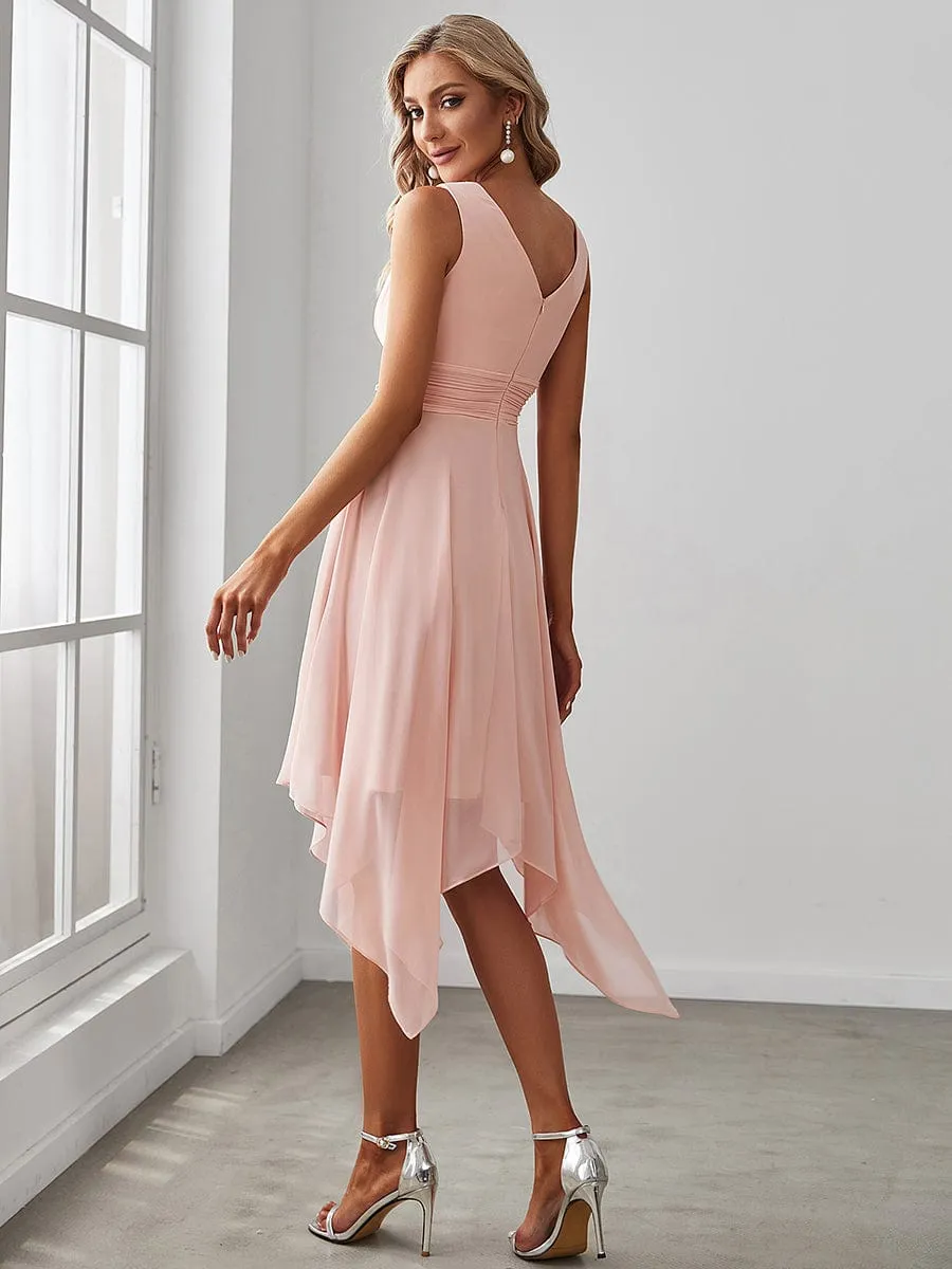 Breathtaking Burgundy Chiffon Dress for Bridesmaids