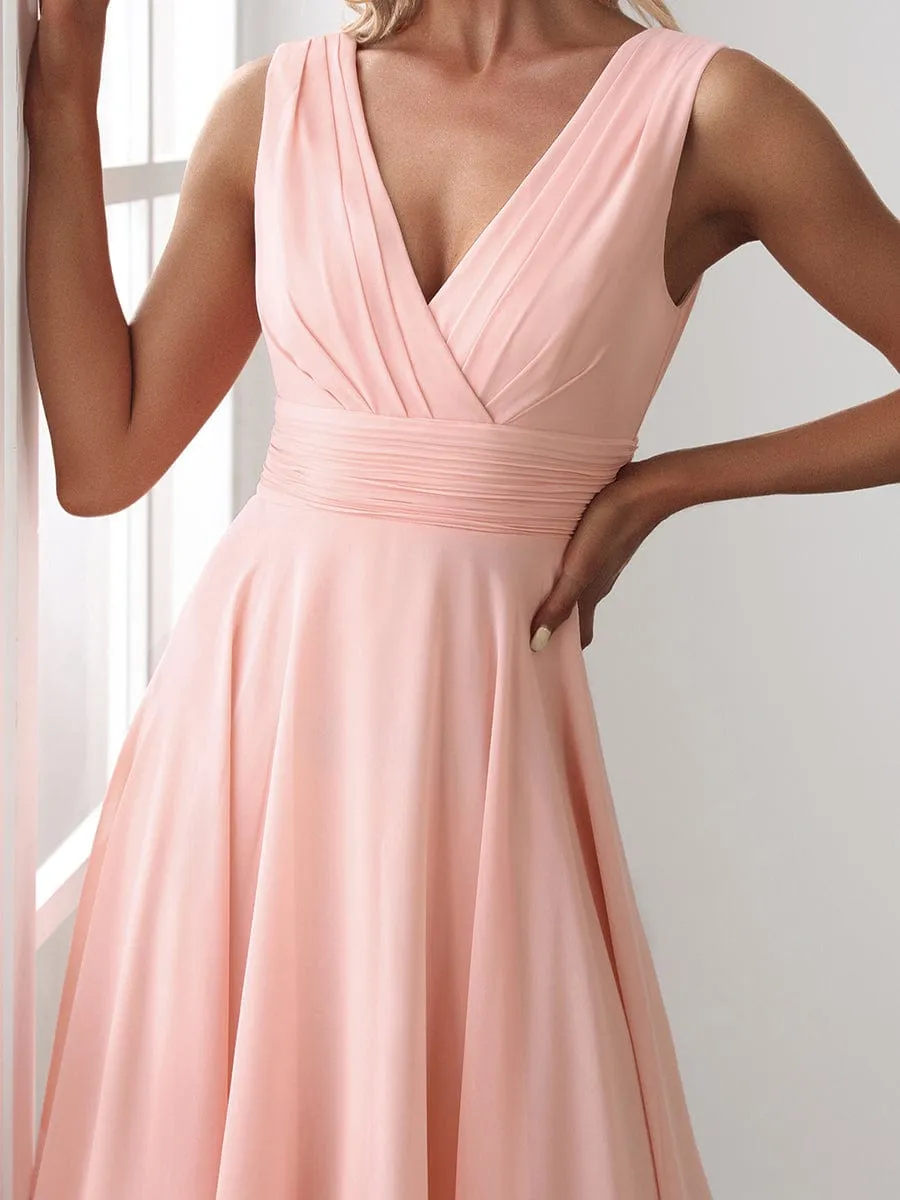 Breathtaking Burgundy Chiffon Dress for Bridesmaids