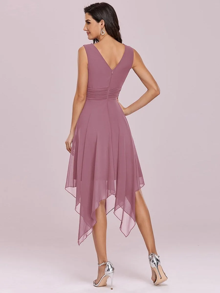 Breathtaking Burgundy Chiffon Dress for Bridesmaids
