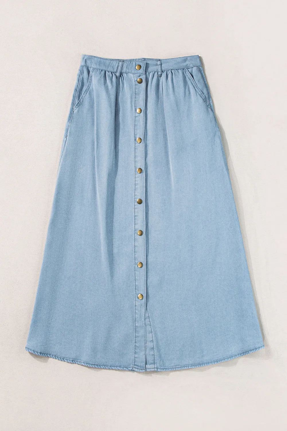 Buttoned Cotton Skirt