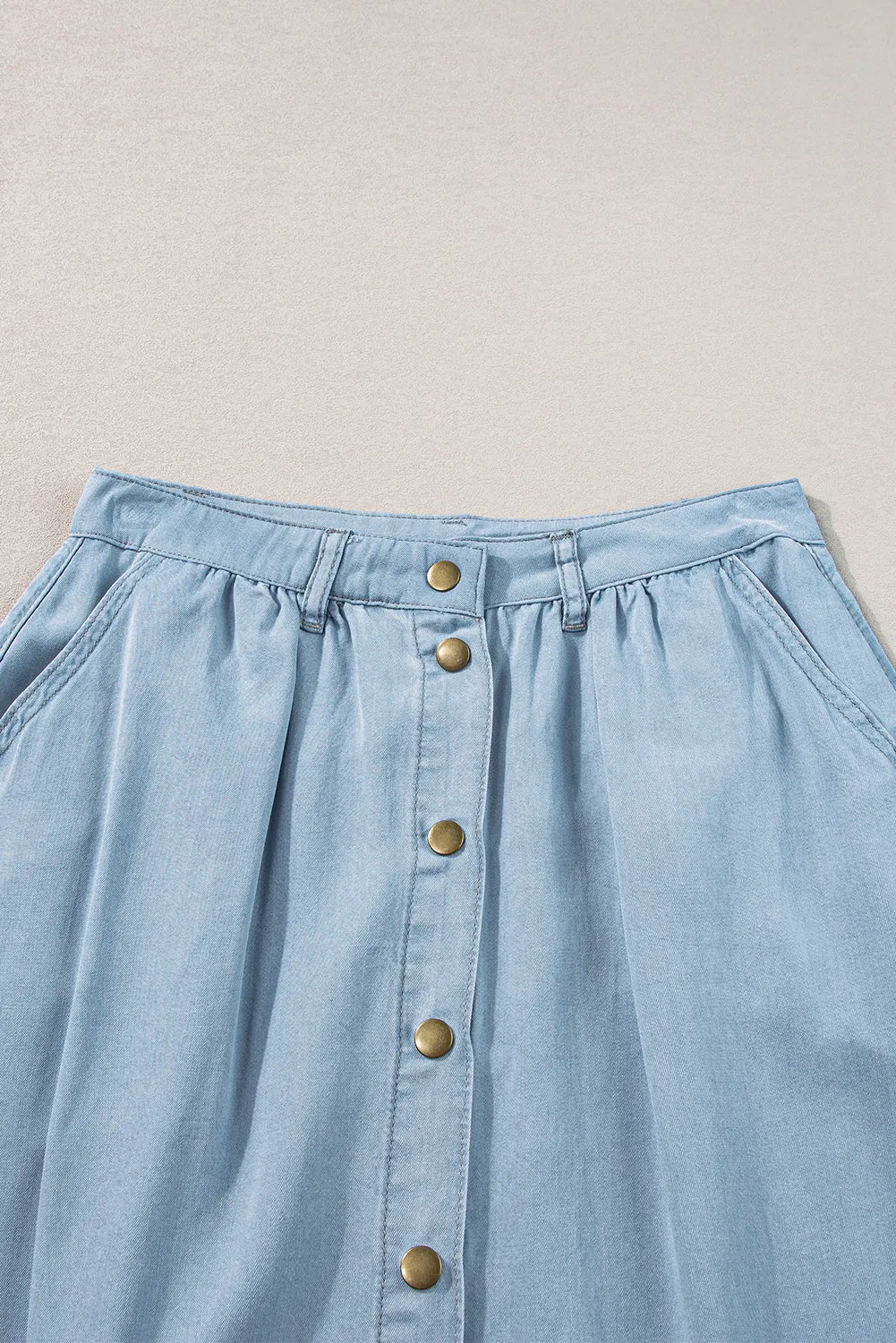 Buttoned Cotton Skirt