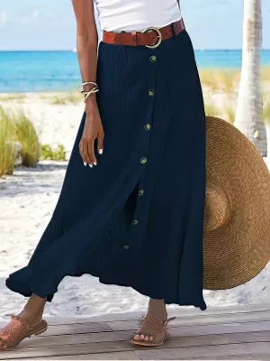Buttoned Cotton Skirt