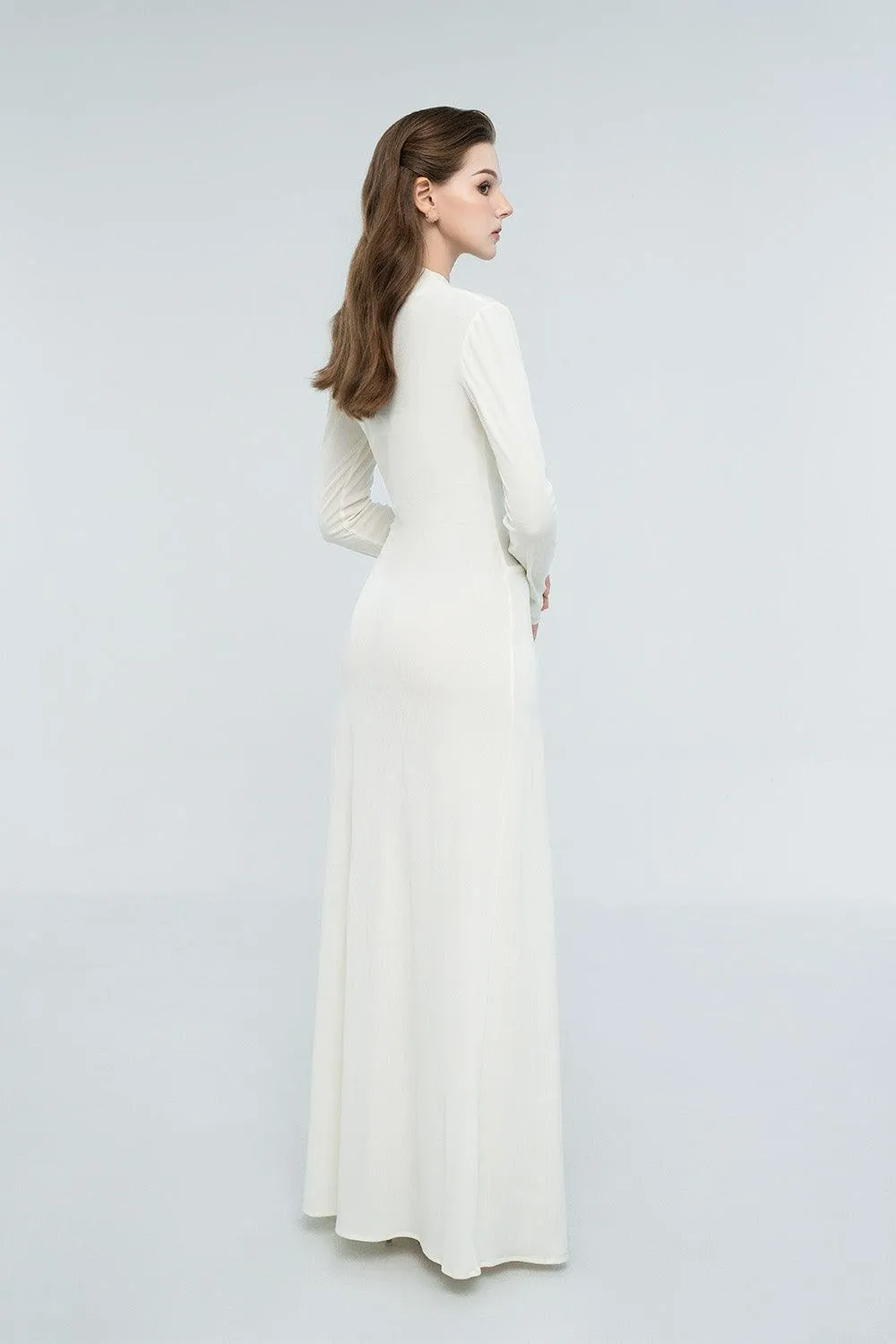 Cali Crossover Asymmetric Spandex Maxi Dress