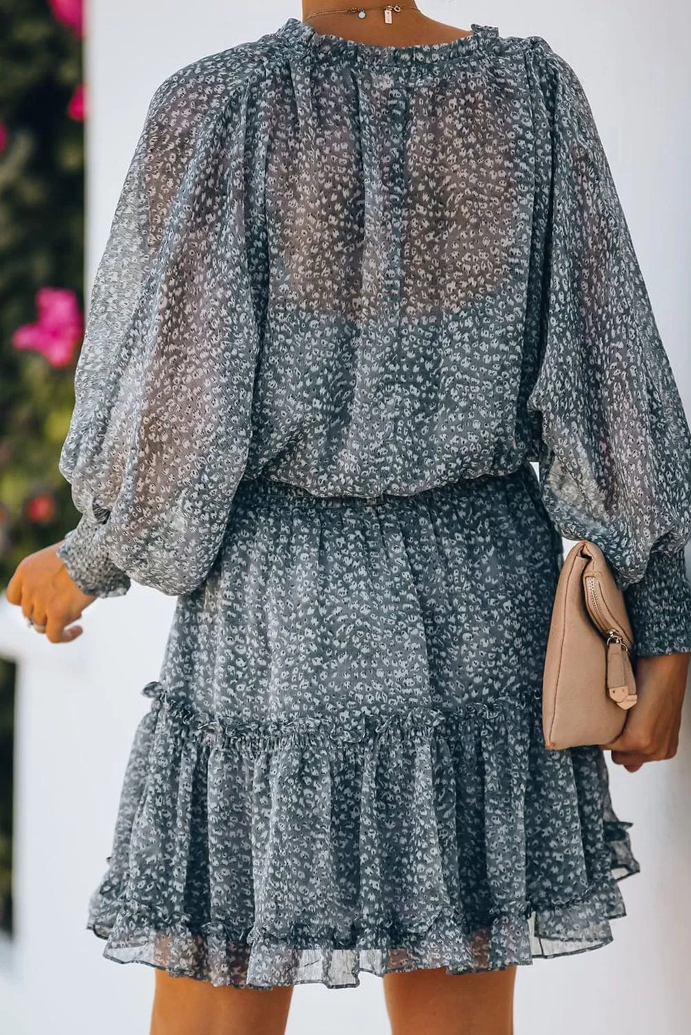 Casual Long Sleeve Floral Dress