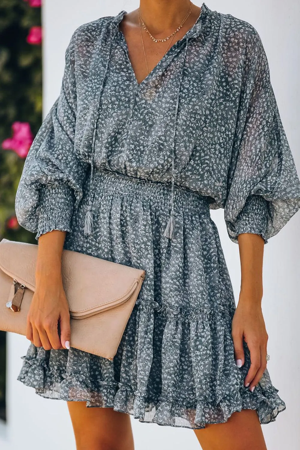 Casual Long Sleeve Floral Dress