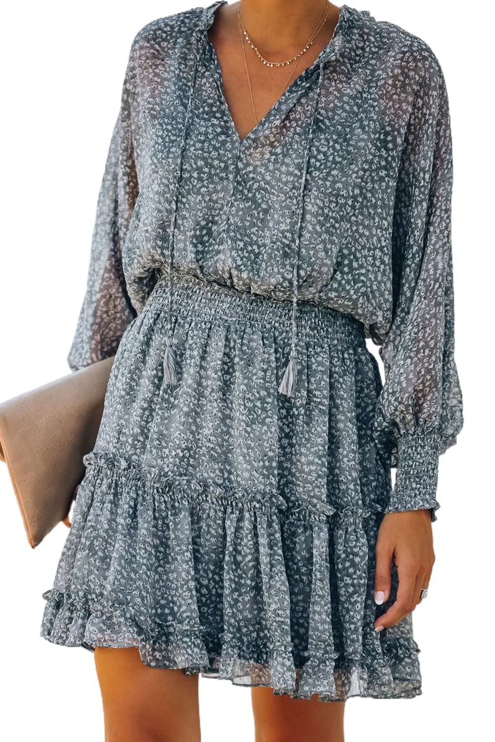 Casual Long Sleeve Floral Dress