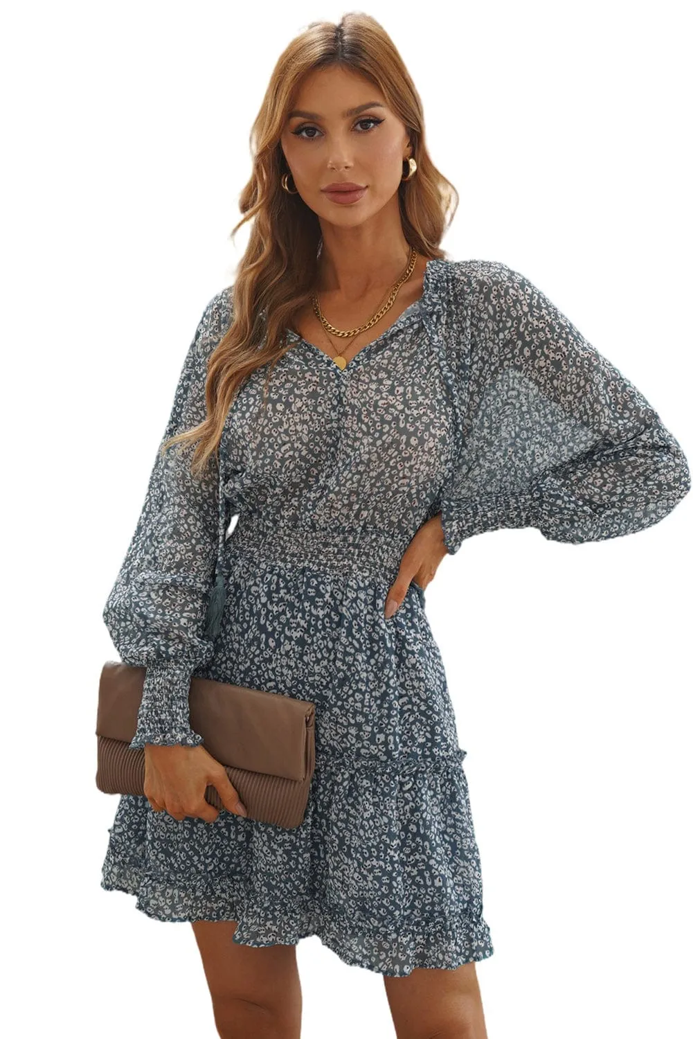 Casual Long Sleeve Floral Dress