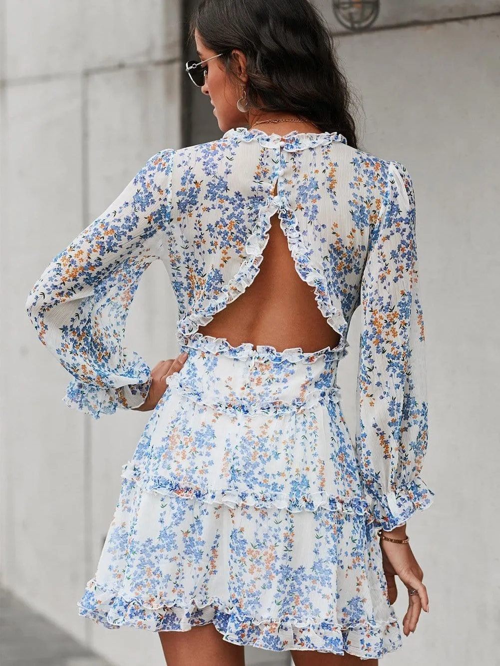 Casual Long Sleeve Floral Dress