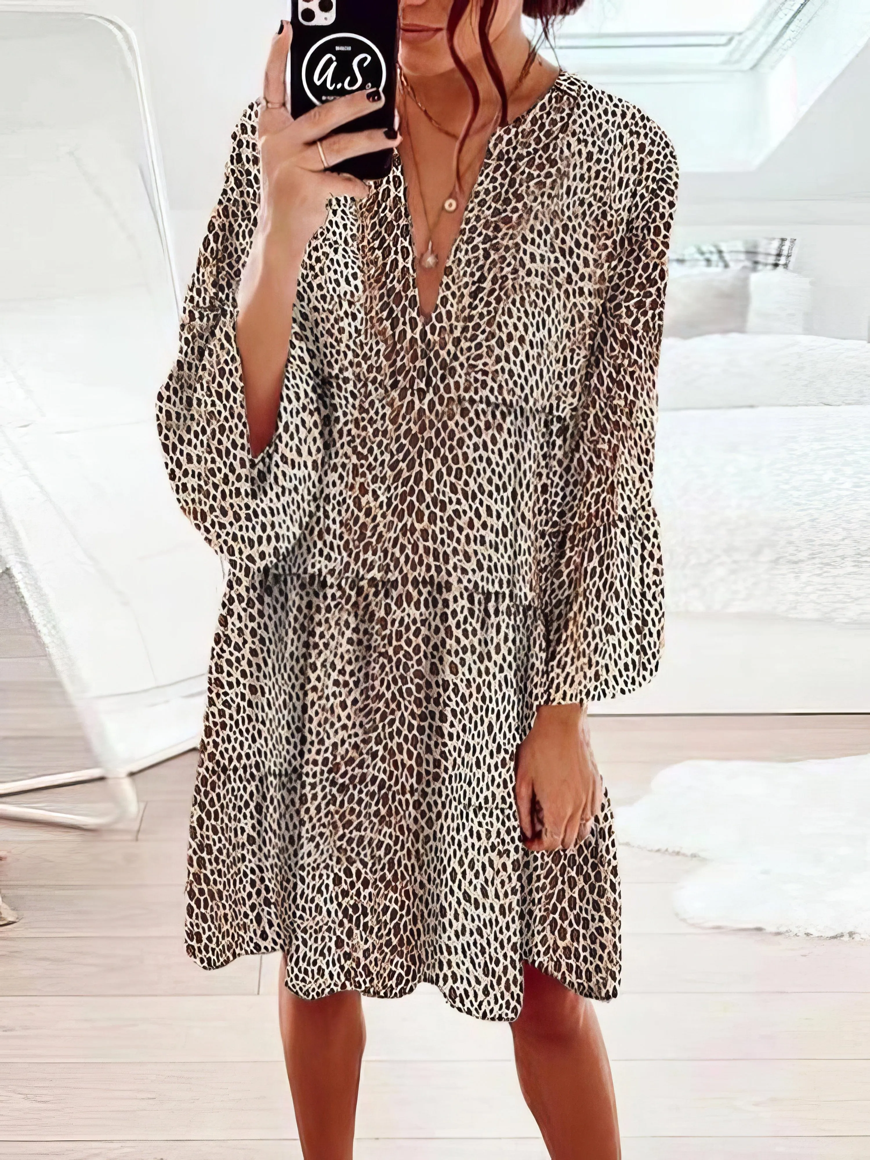 Casual Long Sleeve Floral Dress