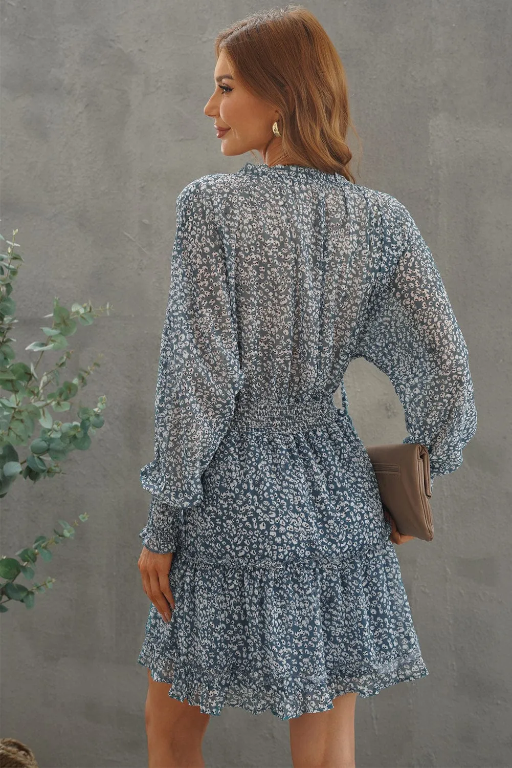 Casual Long Sleeve Floral Dress