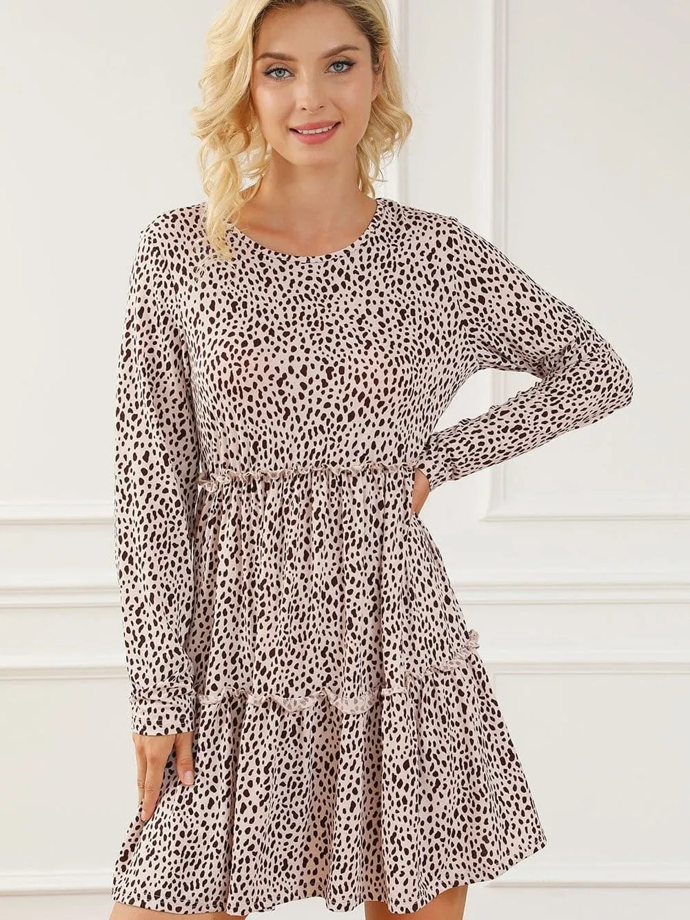 Casual Long Sleeve Floral Dress