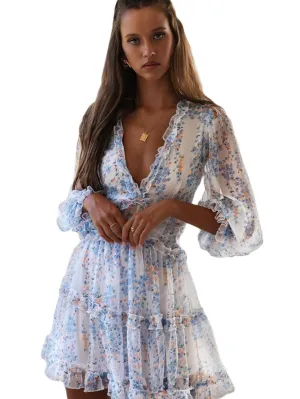 Casual Long Sleeve Floral Dress