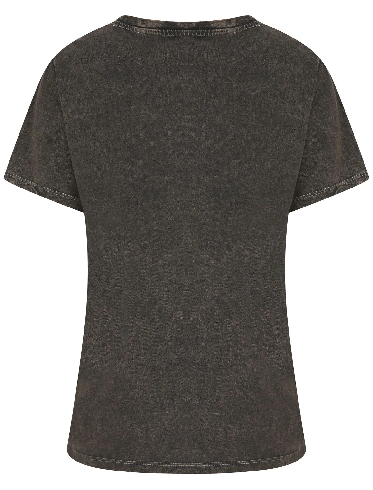 Celestial Motif Acid Wash Cotton T-Shirt in Pirate Black - Weekend Vibes