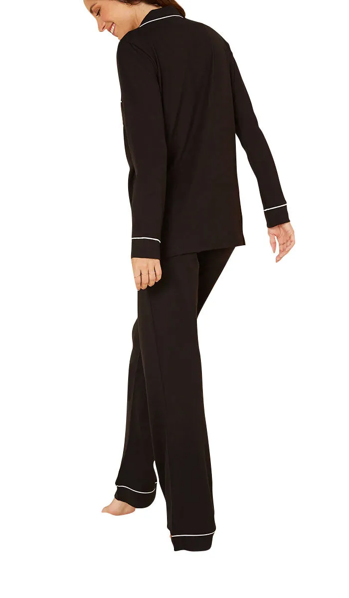 Cosabella 50% Cotton 50% Modal Pyjama with Long Sleeve & Long Pant in Black 9644
