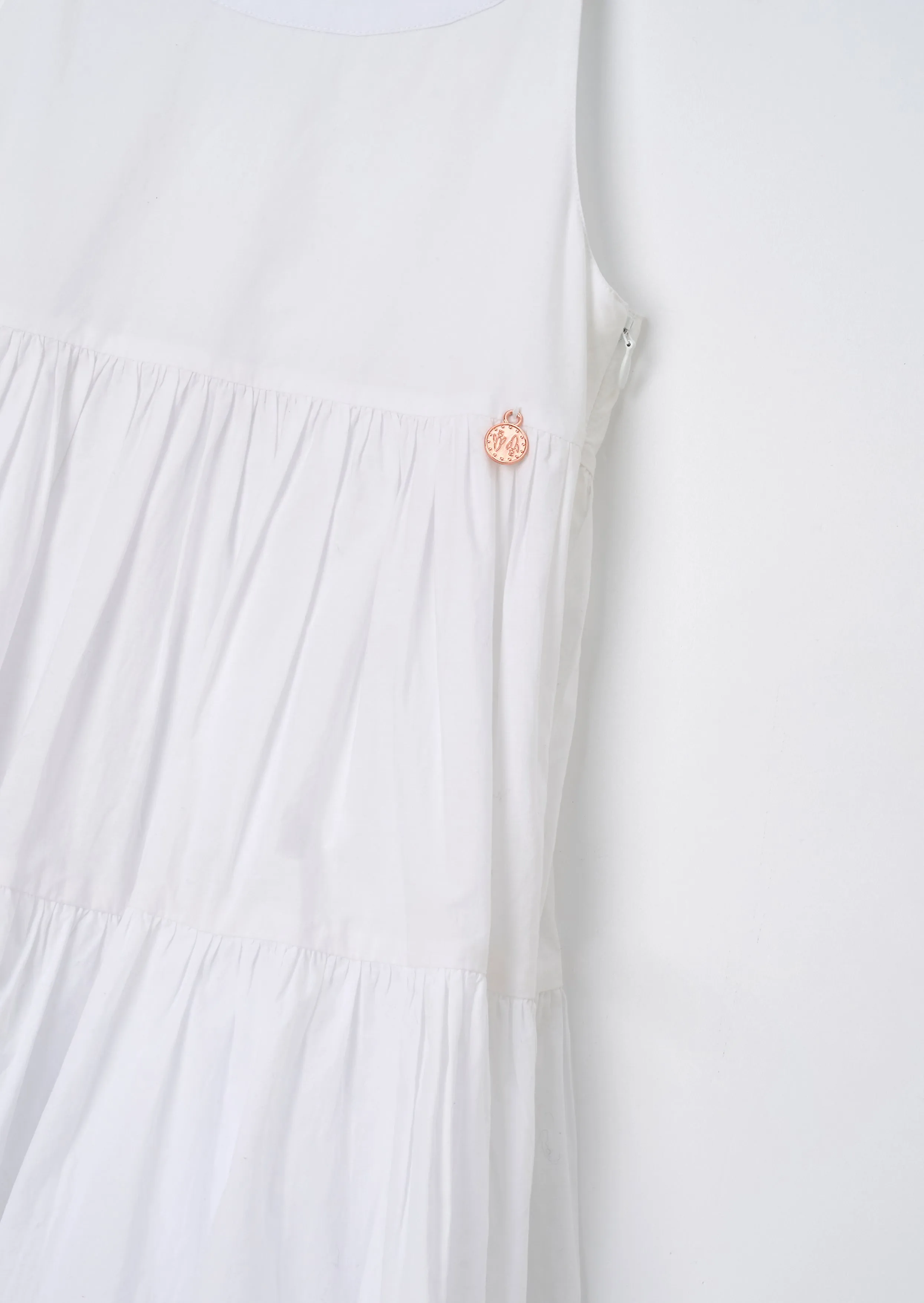 Demi White Tiered Bow Back Dress
