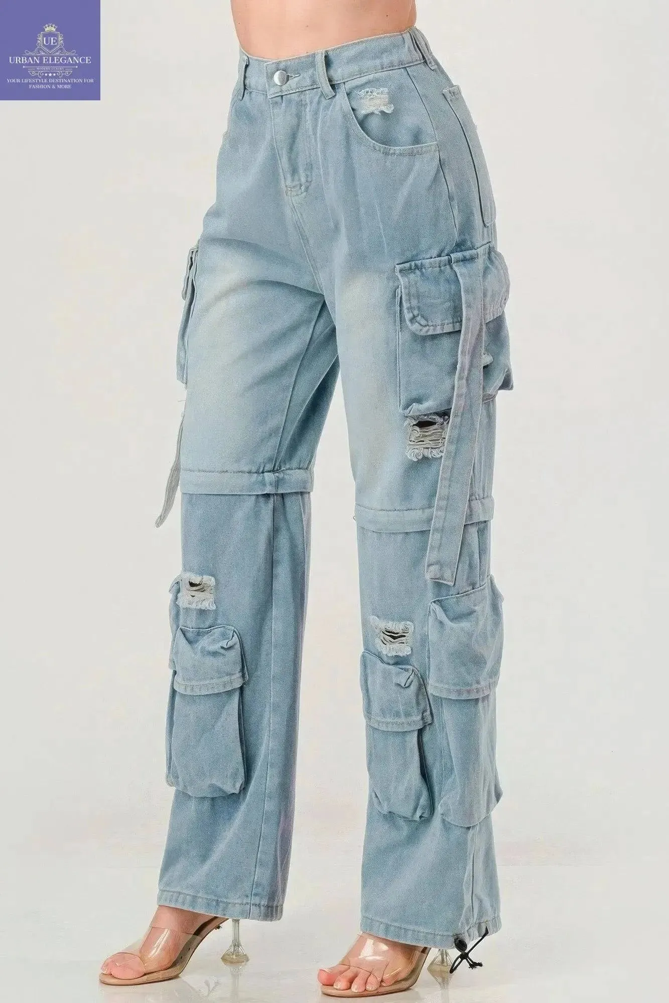 Denim Cargo Jeans