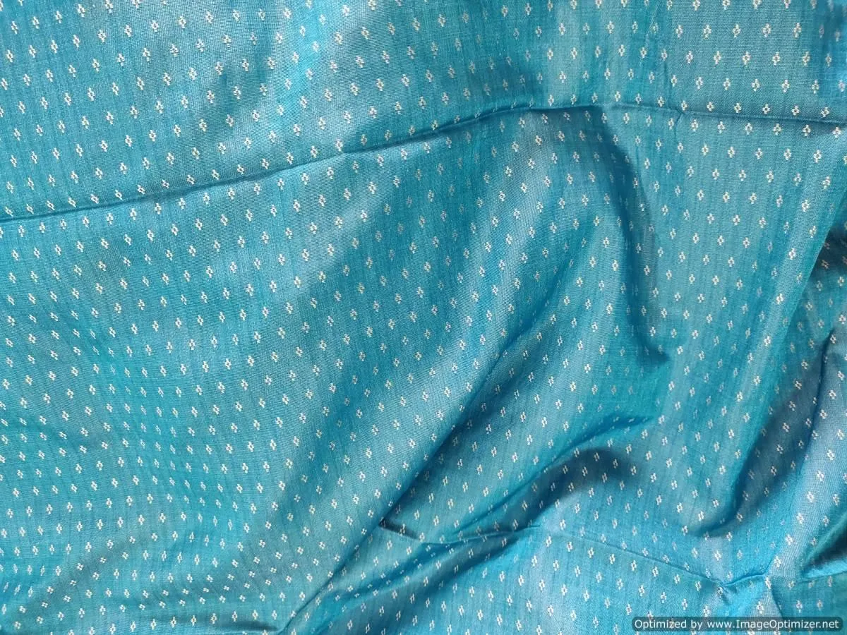 Designer Light Blue Striped Linen Cotton Saree ND12