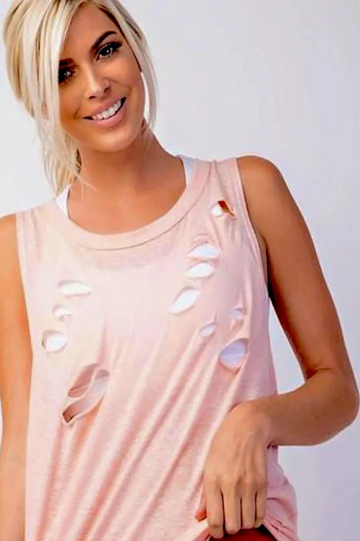 DISTRESSED Sleeveless Top