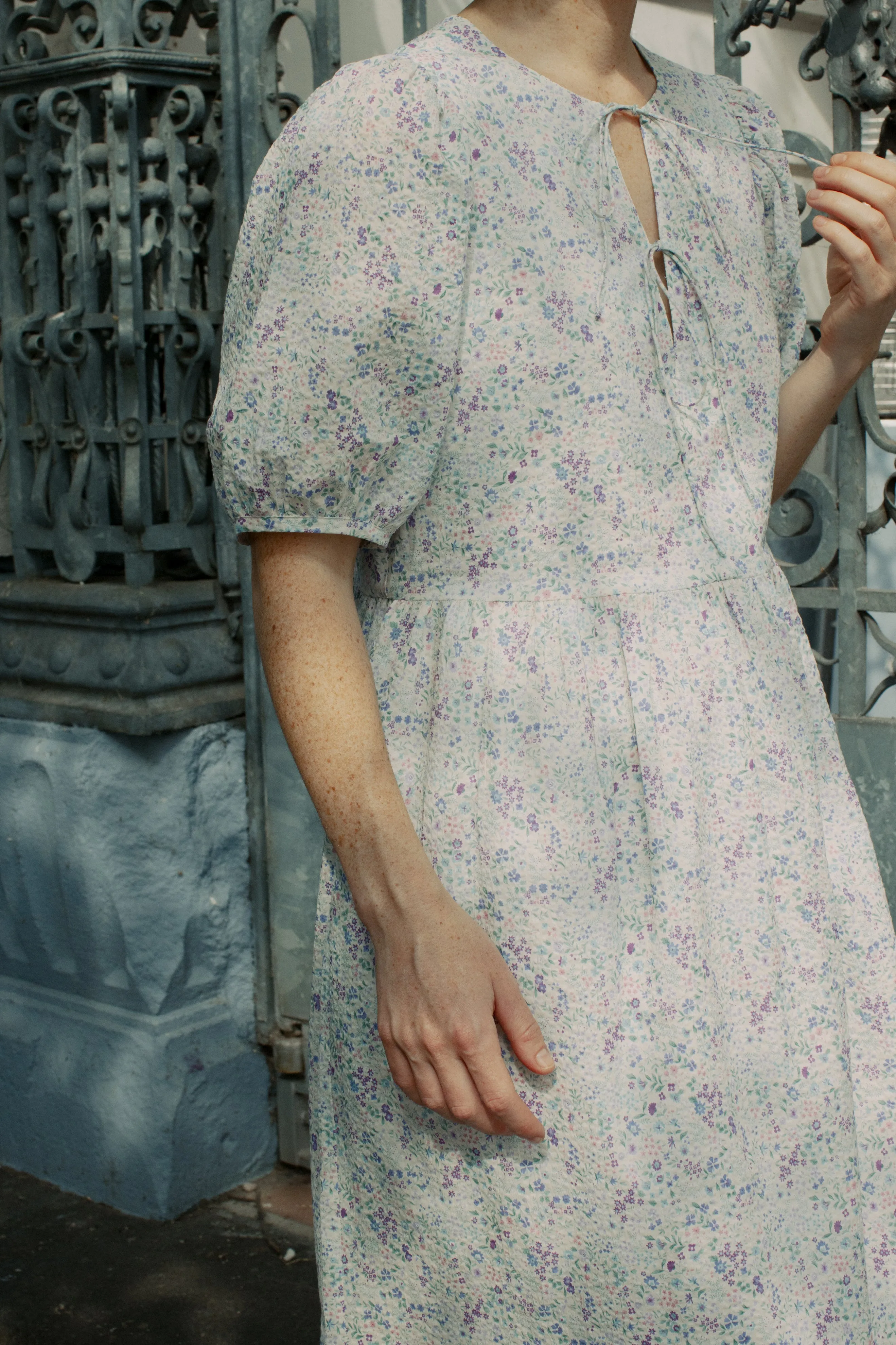 Double Tie Dress -- Crinkled Cotton