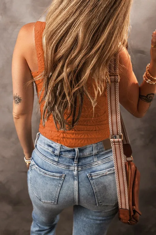 Down The Road Textured Tank Top Orange
