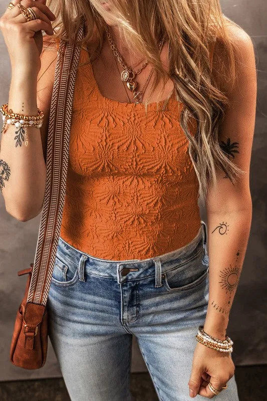 Down The Road Textured Tank Top Orange