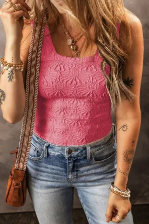 Down The Road Textured Tank  Top Pink