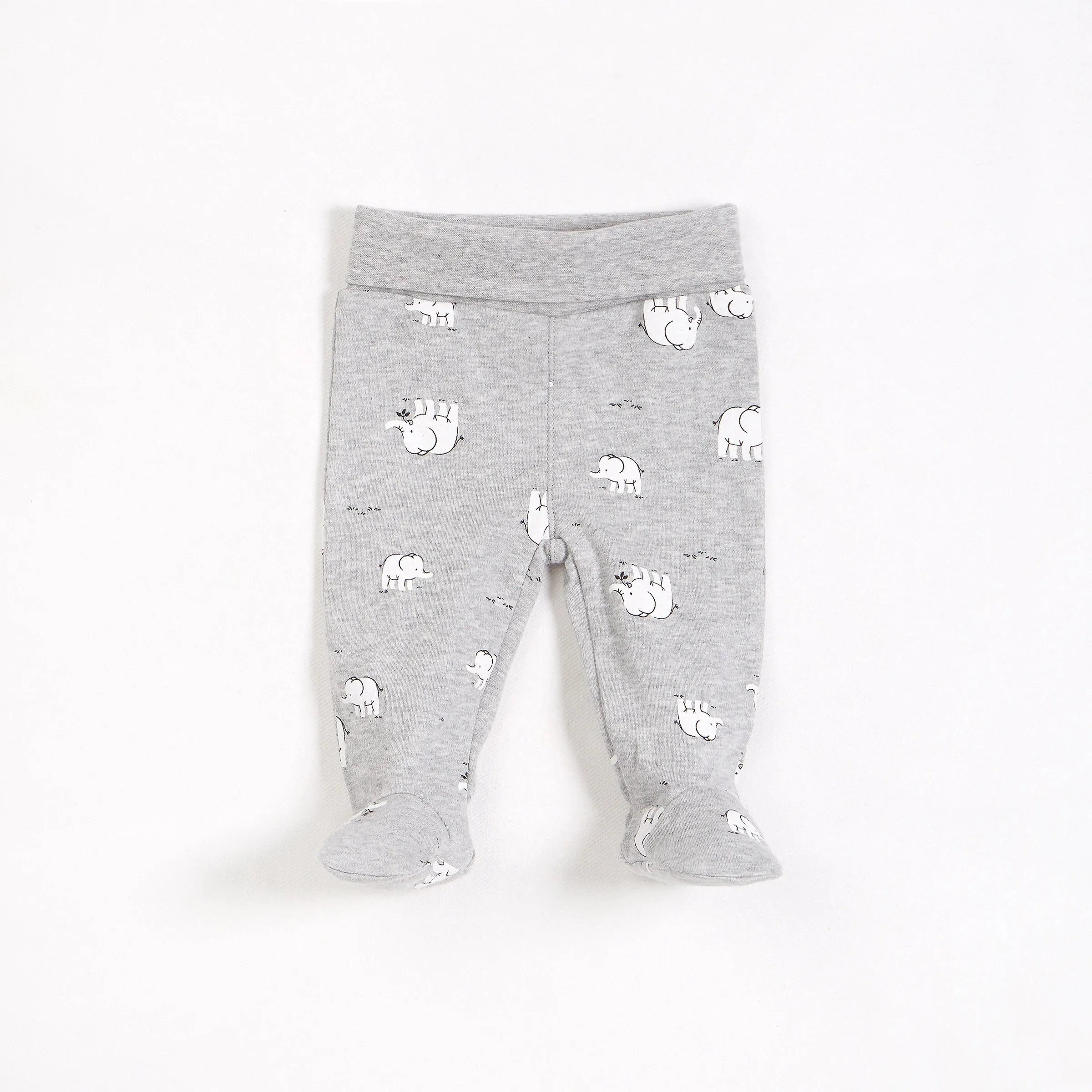 Elephant Family Print on Heather Grey Take Me Home Set