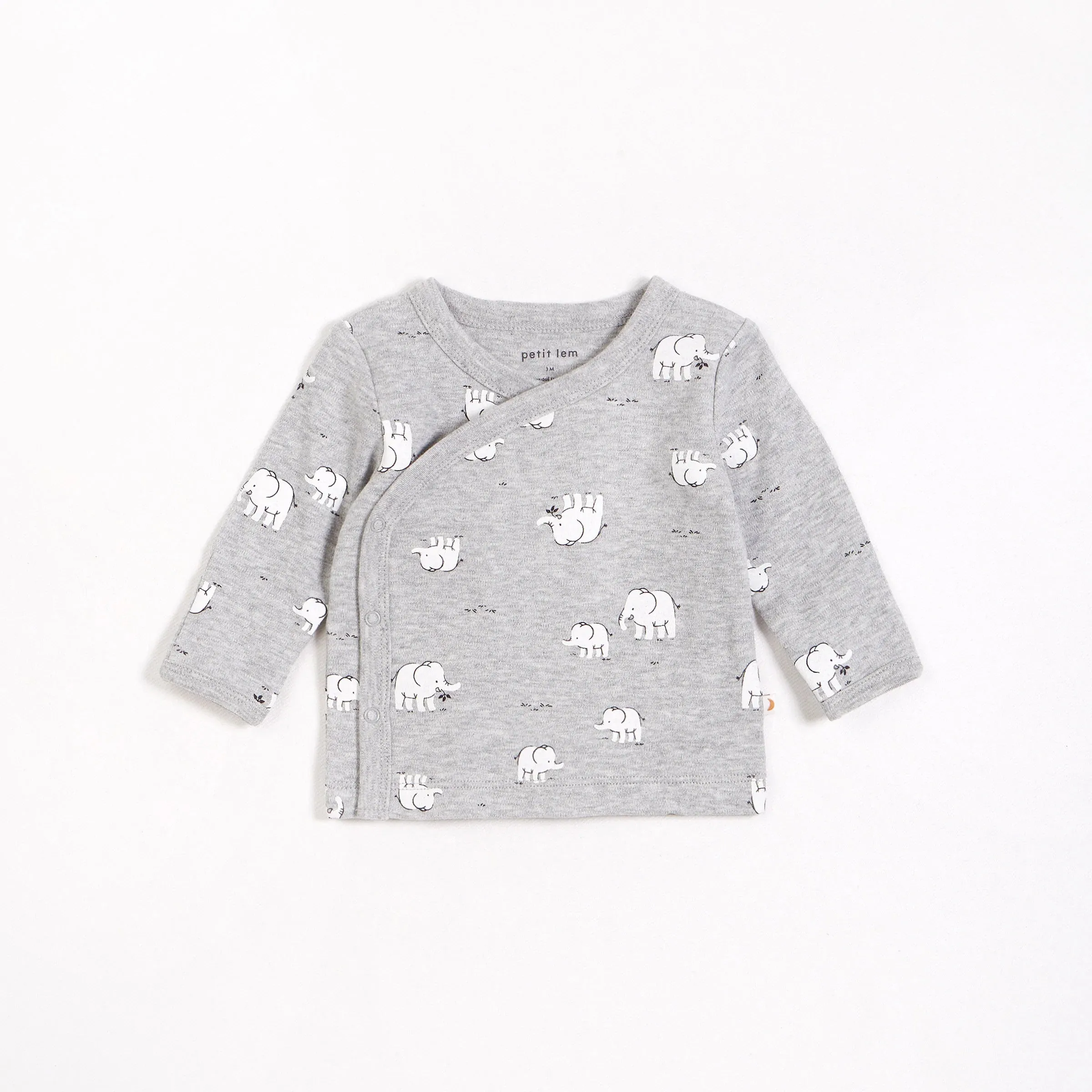 Elephant Family Print on Heather Grey Take Me Home Set