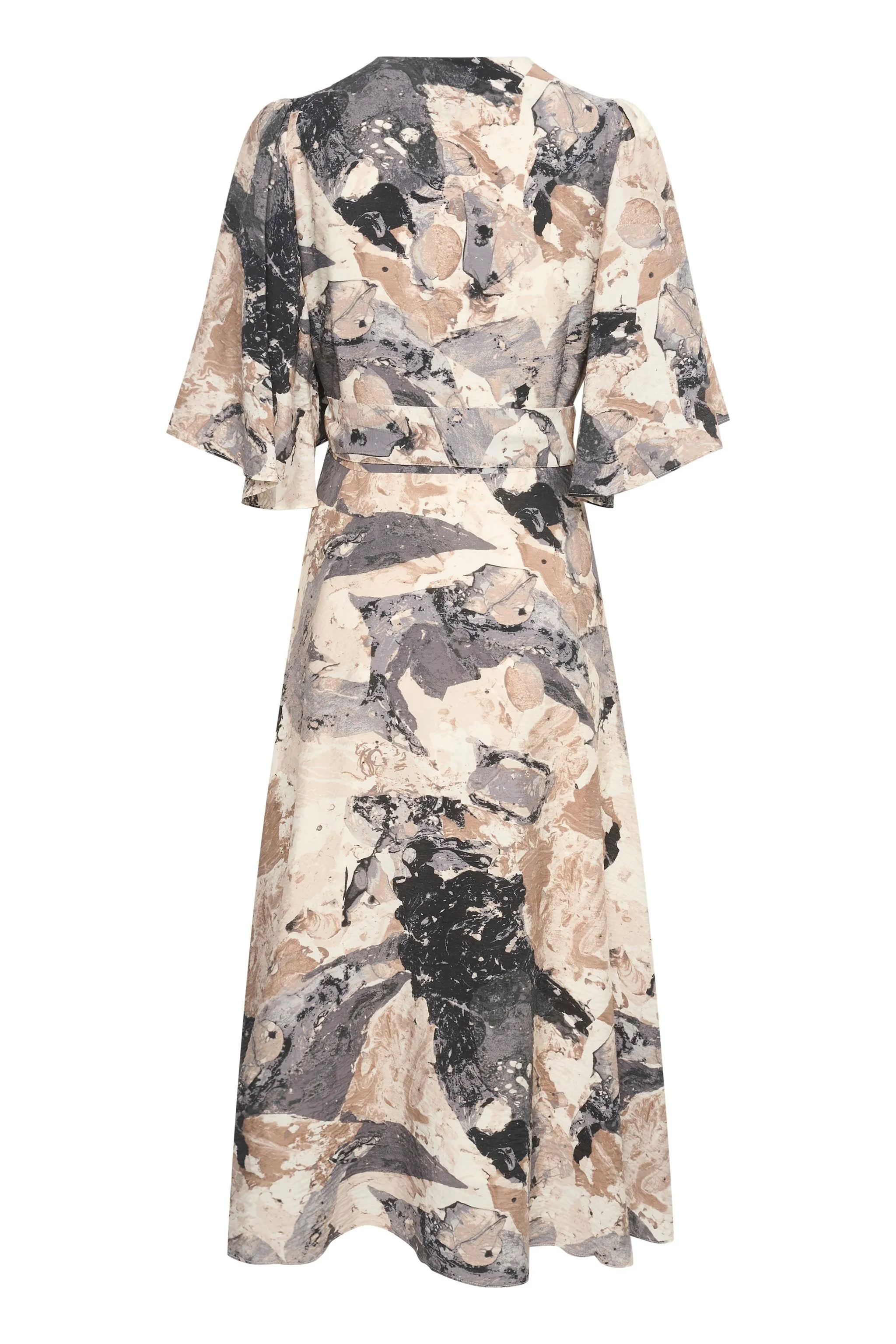 ElitaIW Wrap Dress - Graffiti Wall Grey