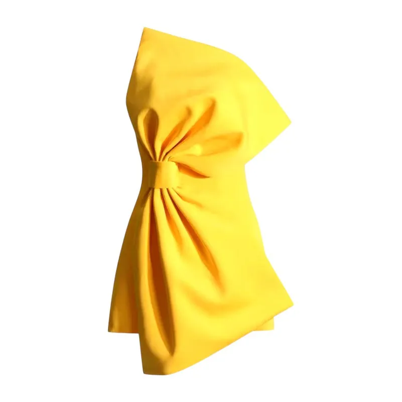 Erna Asymmetrical Bow Mini Dress