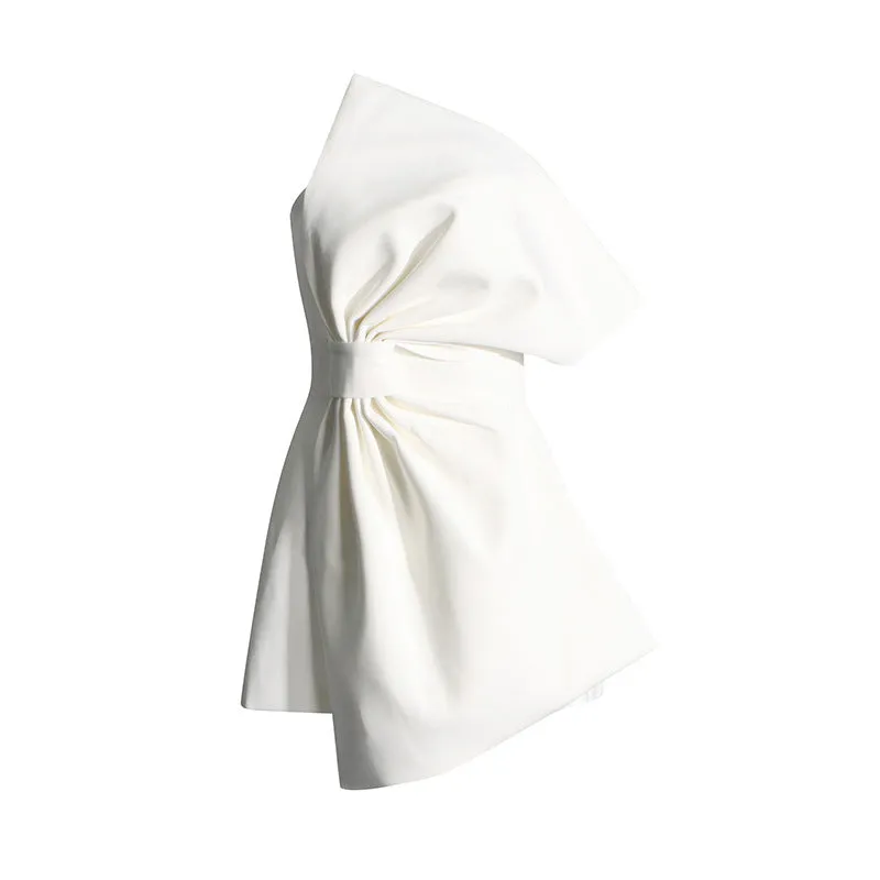 Erna Asymmetrical Bow Mini Dress