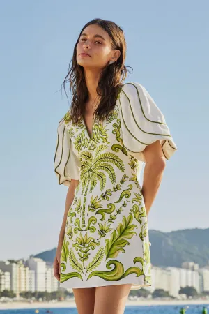 Farm Rio Milani Short Sleeve Mini Dress