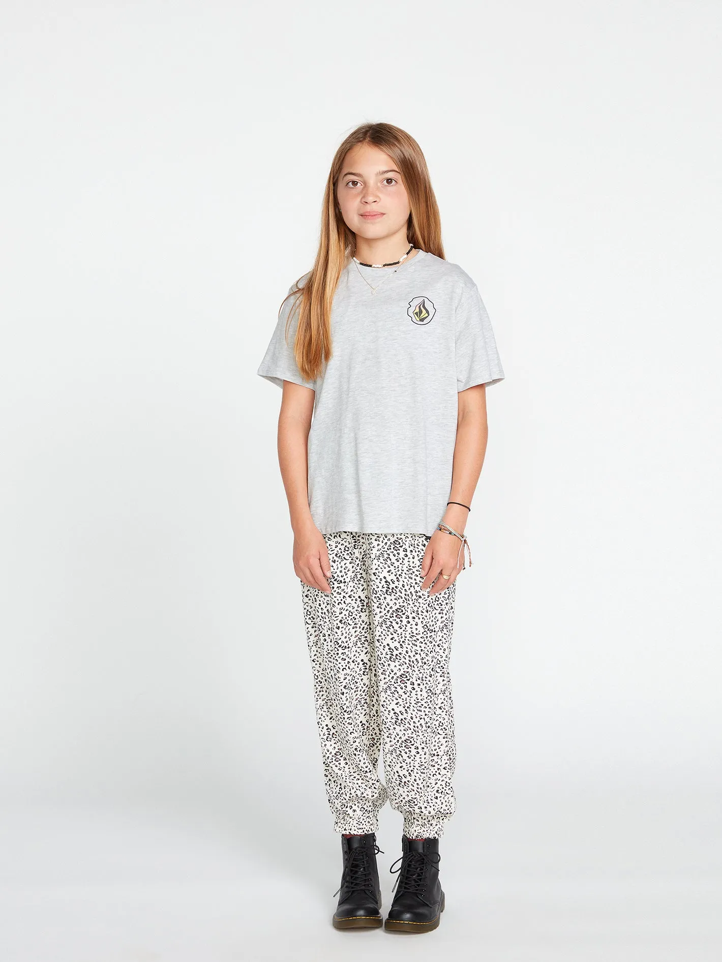 Girls Truly Stoked Boyfriend Short Sleeve Tee - Light Grey