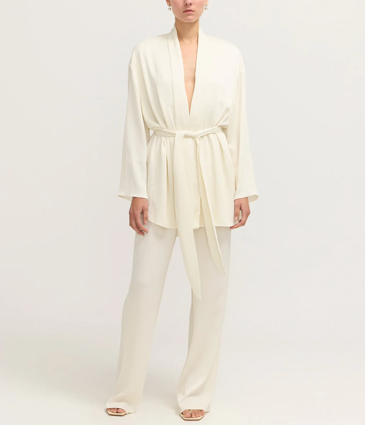 Giulia Pleated Pants in Ivory