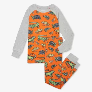 HATLEY Aquatic Reptiles Organic Cotton Raglan Pajama Set