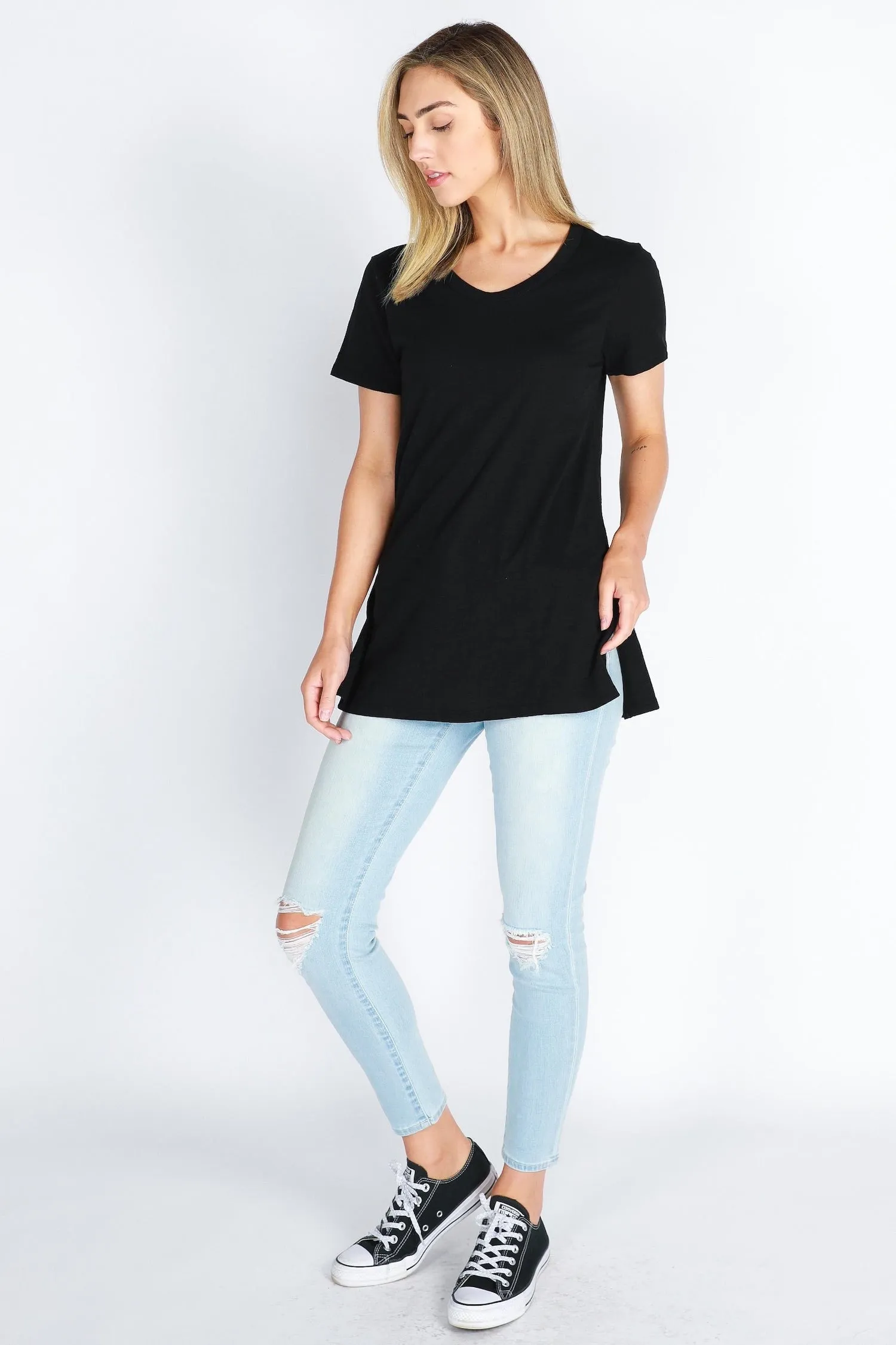 Jean Crew Neck T Shirt